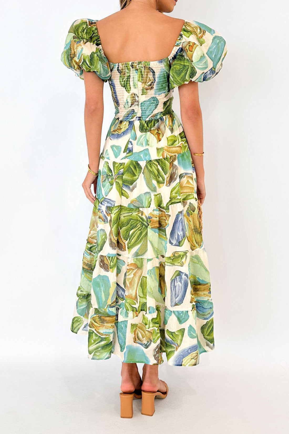 Seaside Printed Puff Sleeve Dress
