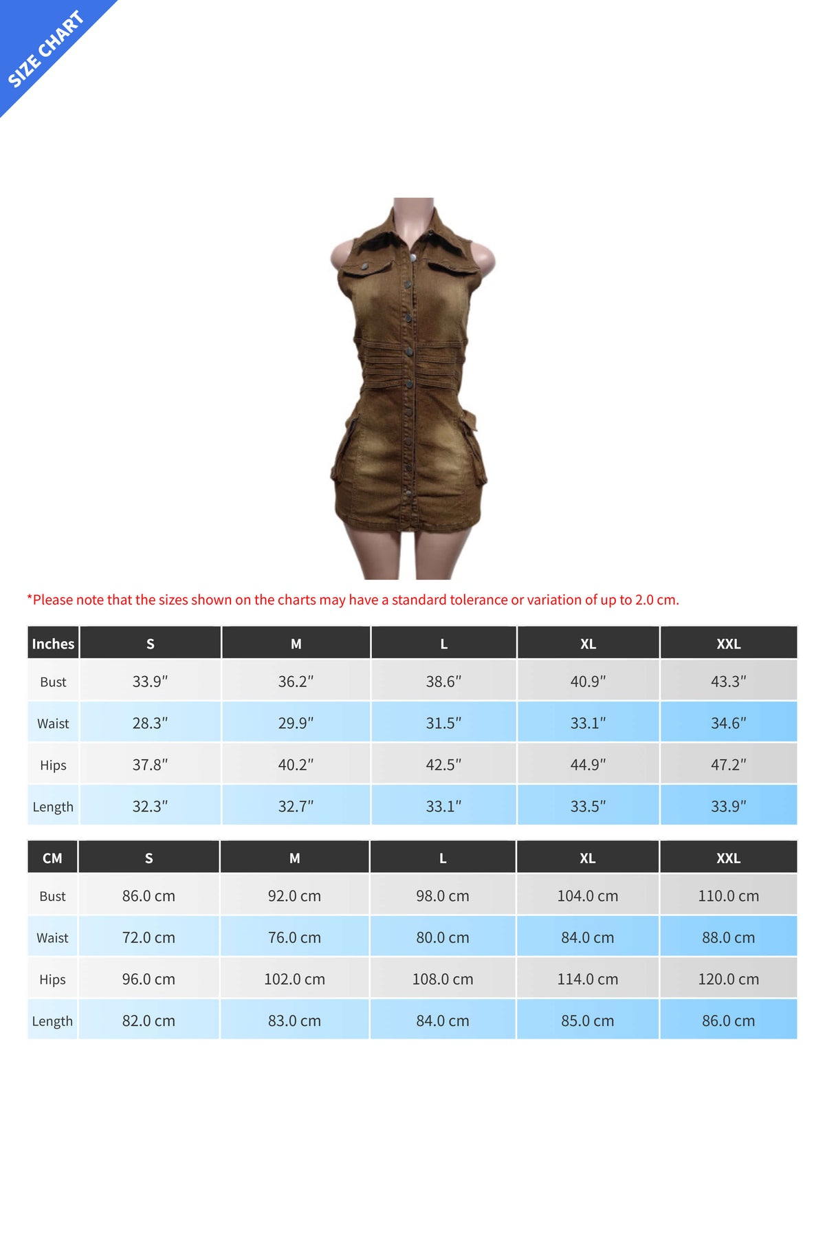 Sleeveless Cargo Denim Mini Dress