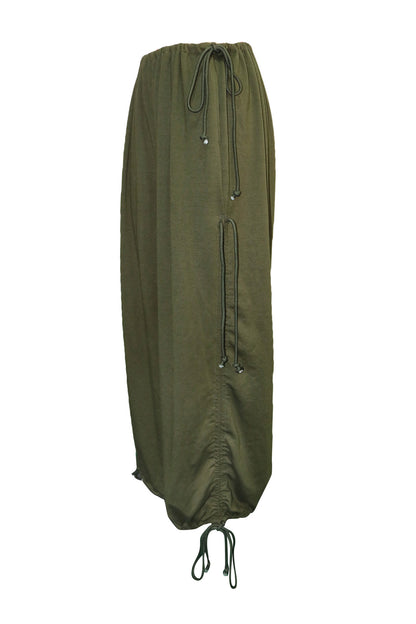 Adjustable Drawstring Baggy Parachute Pants