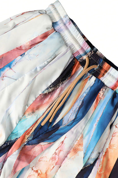 Statement Layered Ruffle Drawstring Harem Pants