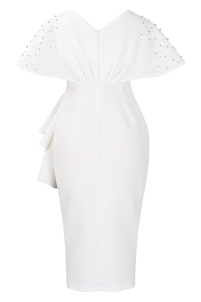 Beaded Ruffled Split Party Dress