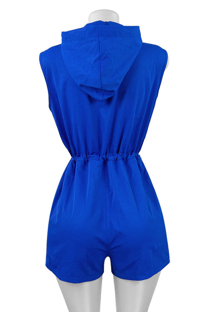 Sleeveless Drawstring Shorts Romper