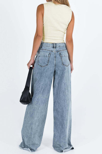 Loose Fit Casual Denim Long Pants