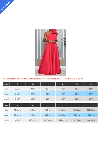 Single Shoulder Bow Detail Maxi Dress