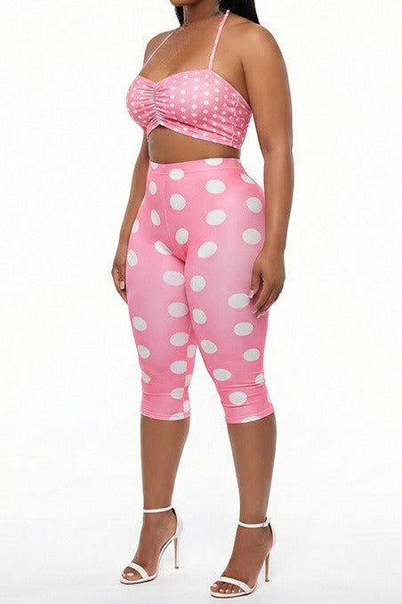 3-Piece Crop Top, Capri & Headband Set