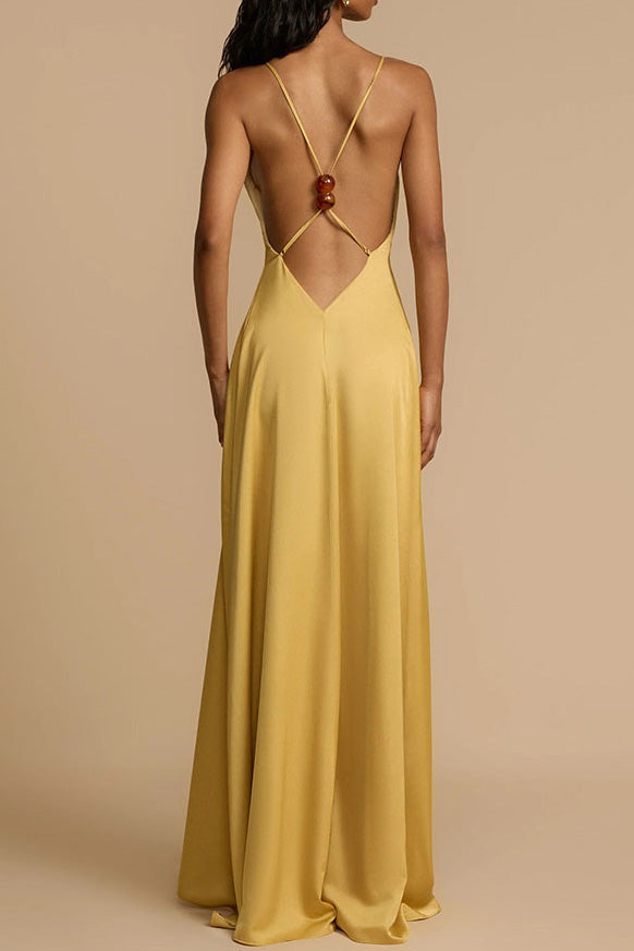 Deep V-Neck Maxi Dress