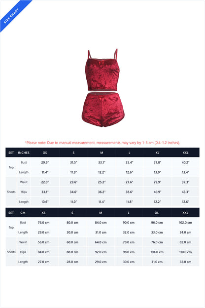 Crushed Velvet Cami & Shorts Lounge Set