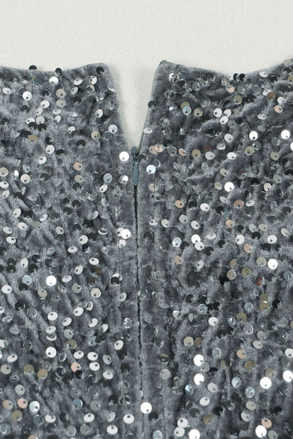 Sequin Slit Mini Bodycon Dress