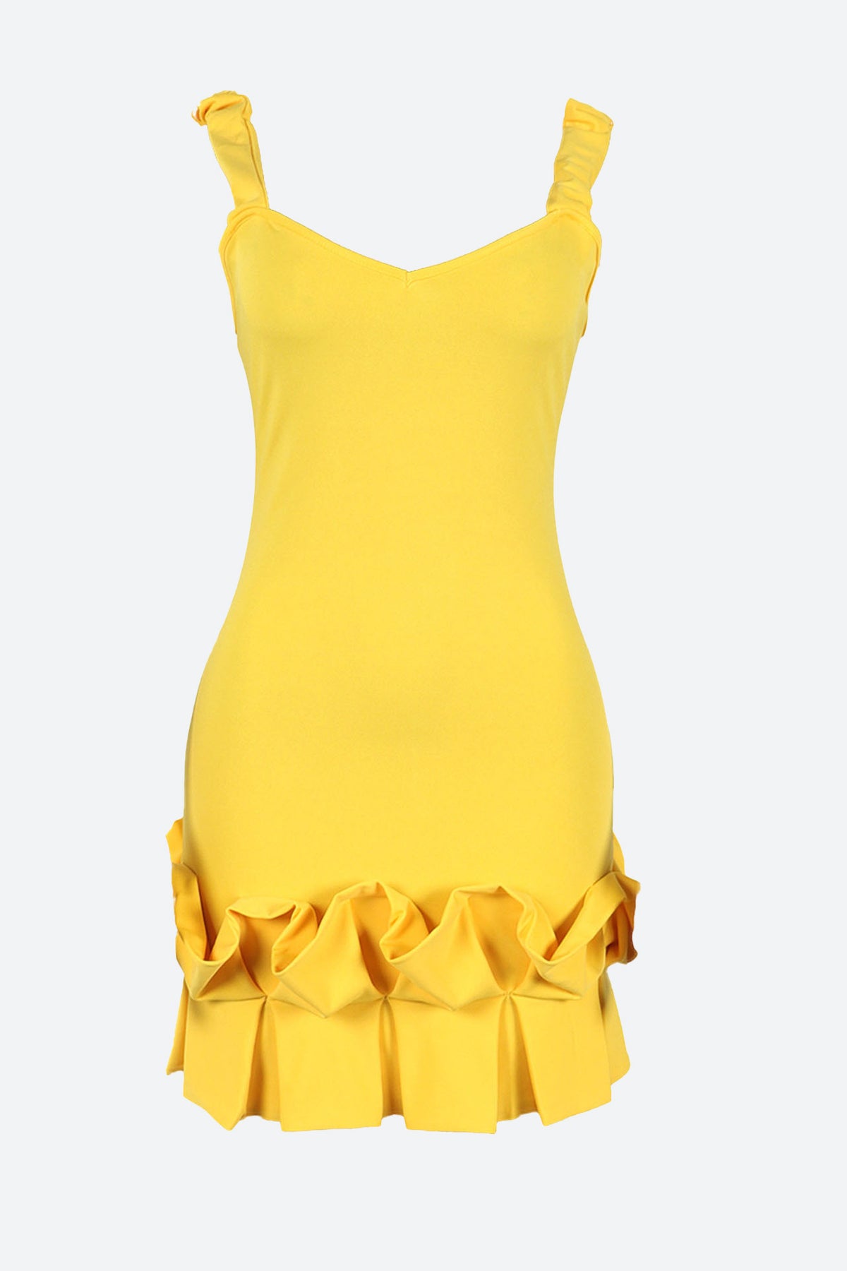 Ruffle Hem Bodycon Party Mini Dress