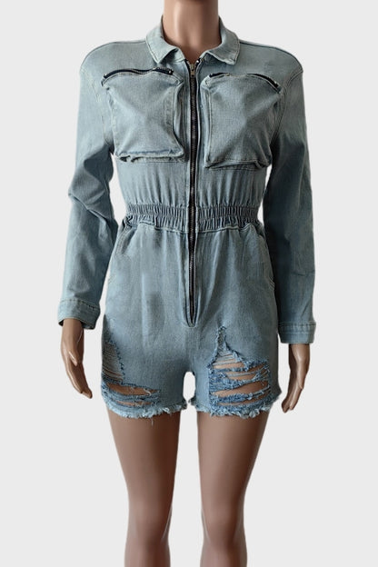 Denim Romper