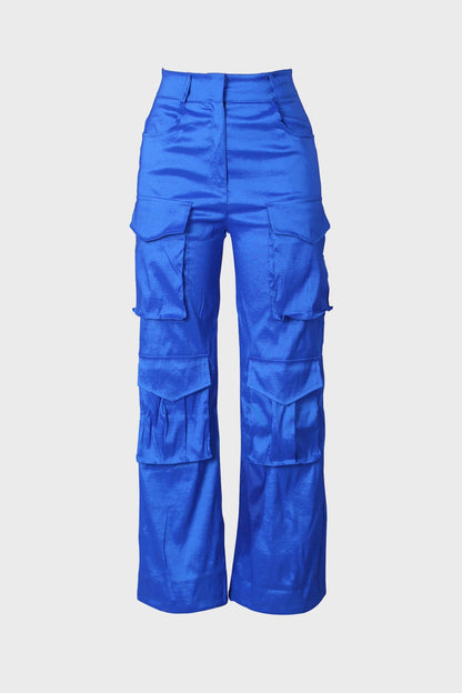 Solid Large Pocket Cargo Pants