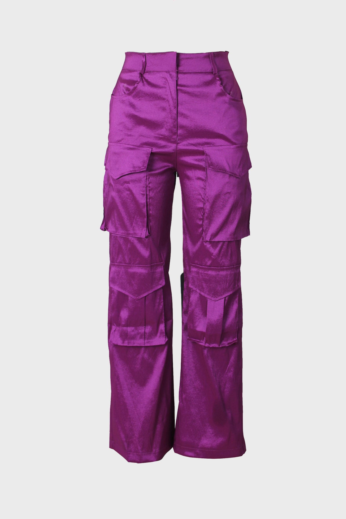 Solid Large Pocket Cargo Pants