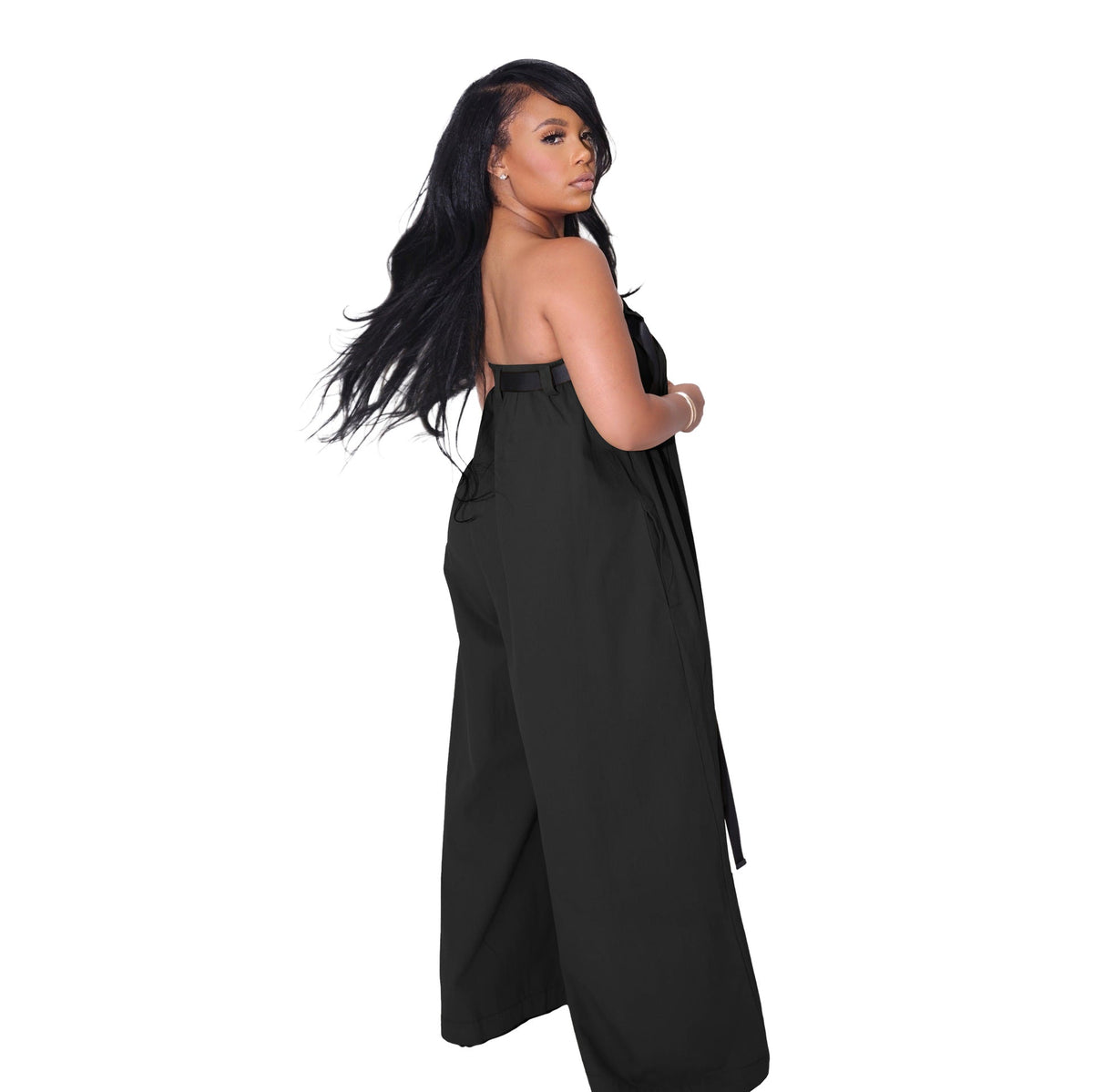 Wide Leg Flared Jumpsuit