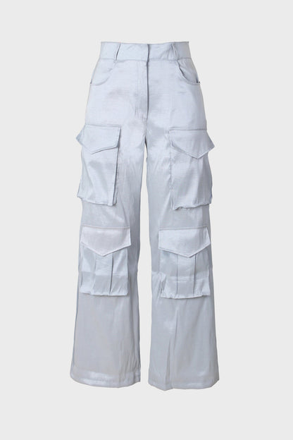 Solid Large Pocket Cargo Pants