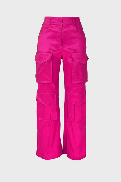Solid Large Pocket Cargo Pants