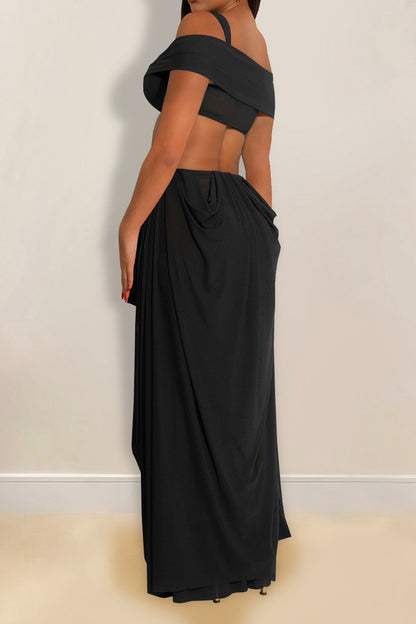 Off-Shoulder Cutout Maxi Dress