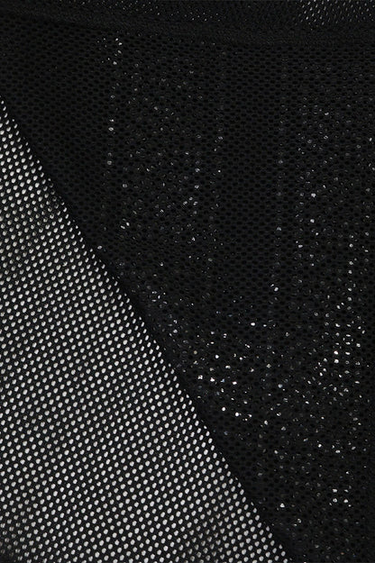 Rhinestone 23 Sheer Mesh Jersey Tunic