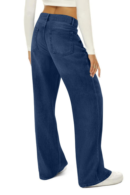 Vintage High Waist Wide Leg Floor Length Jeans