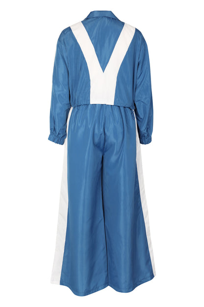 Color-Block Windbreaker & Wide-Leg Set