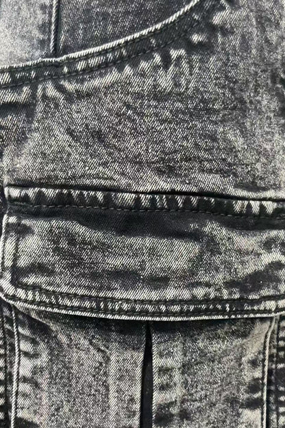 Retro Cargo Denim Shorts