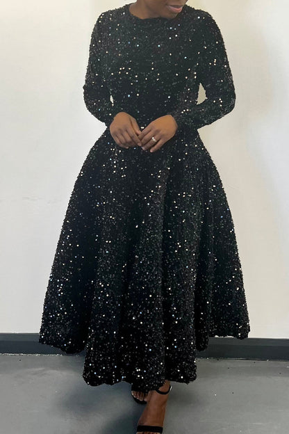 Sequin Long Sleeve Dresses