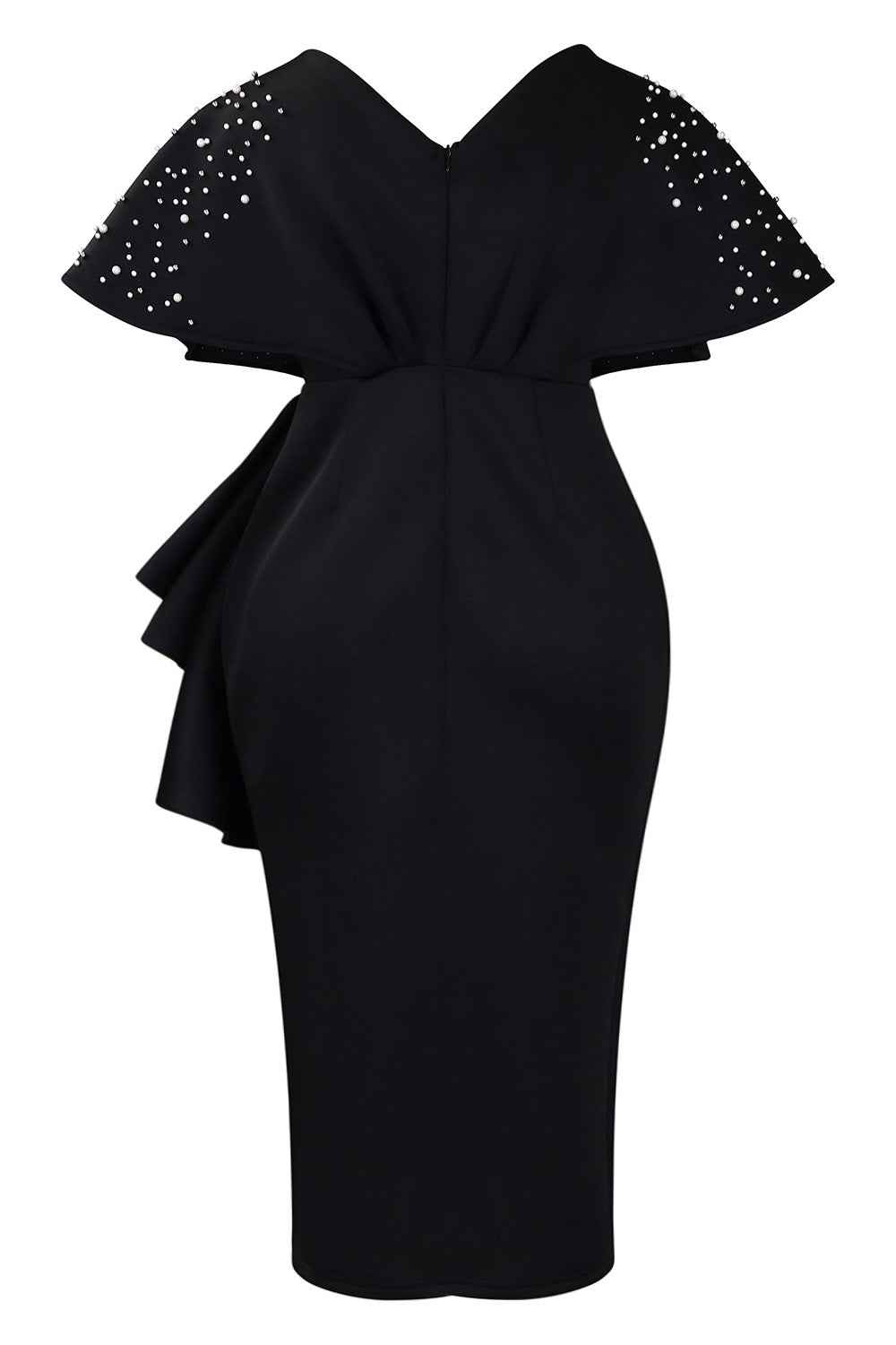 Beaded Ruffled Split Party Dress