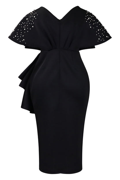 Beaded Ruffled Split Party Dress