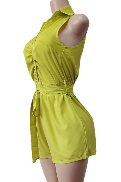 Sleeveless Tie Waist Casual Romper
