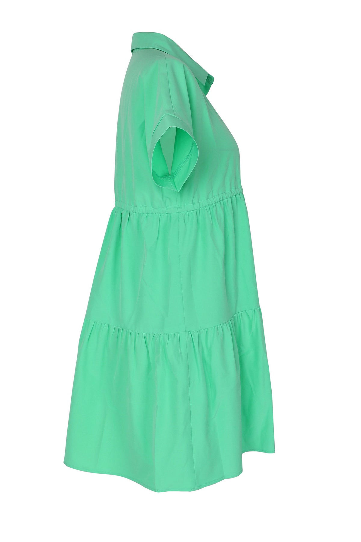 Tiered Button-Down Babydoll Mini Dress
