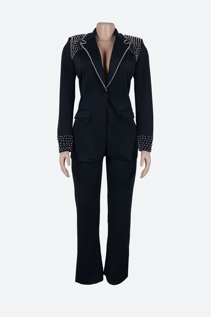 Long Sleeve Slim Fit Stretch Suit Set