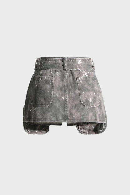 Camouflage Slim Patchwork Pocket Cargo Skirt