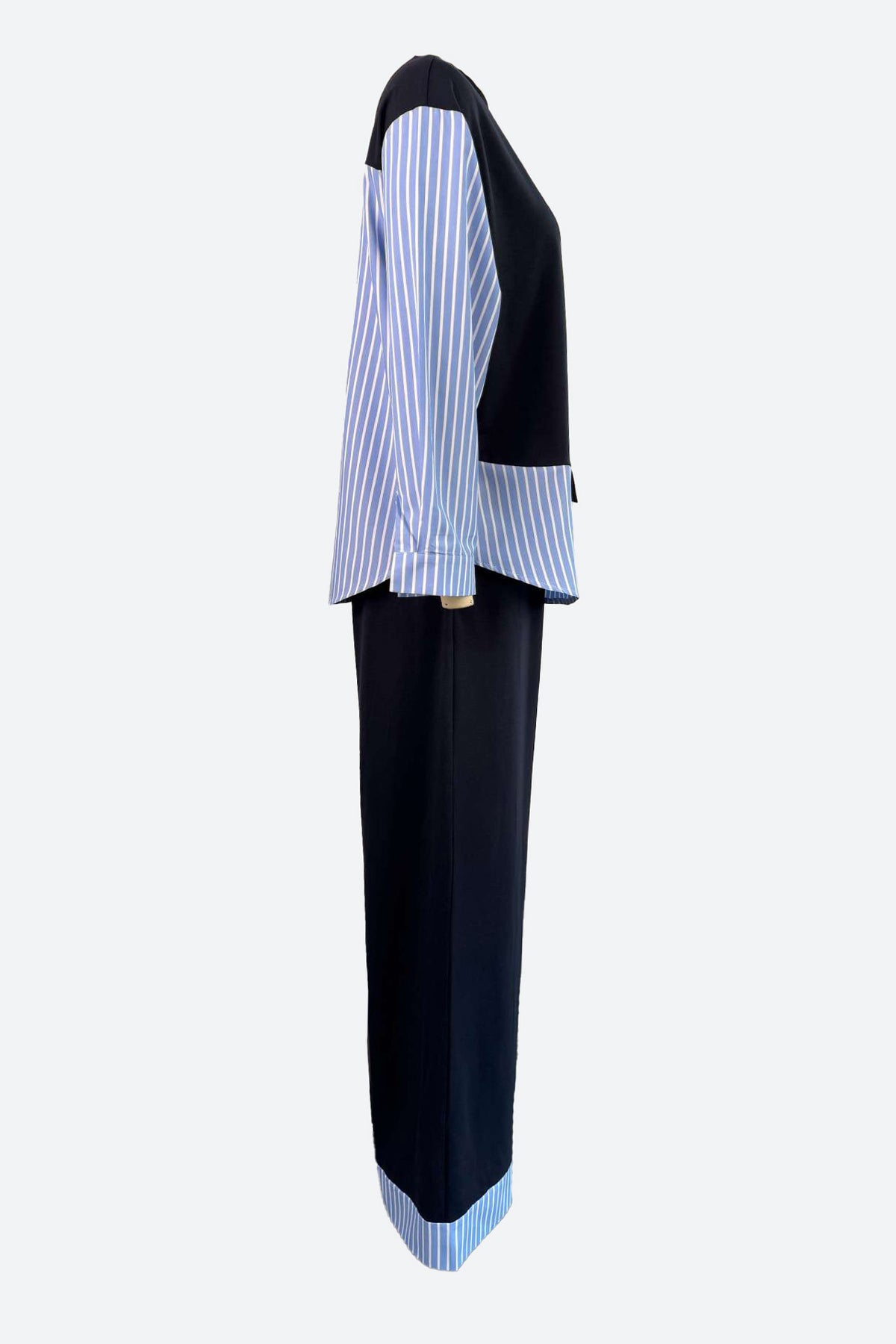 Striped Patchwork Top and High Waist Pants Set
