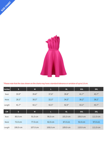 Pleated Asymmetric Cut Long Dress