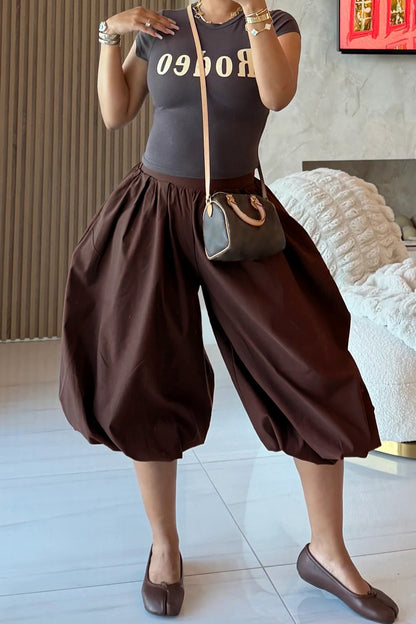 Pleated Balloon Leg Culotte