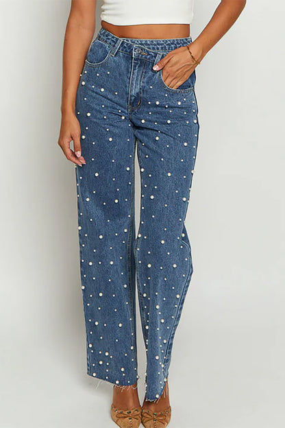 Pearl Mix Straight Leg Jeans
