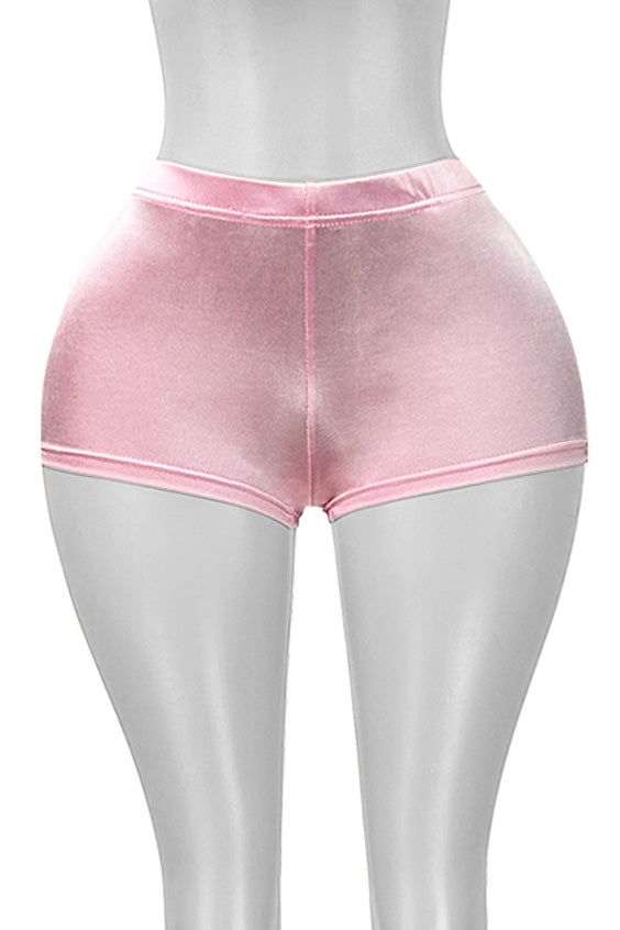 Shiny Satin Bodycon Mini Shorts