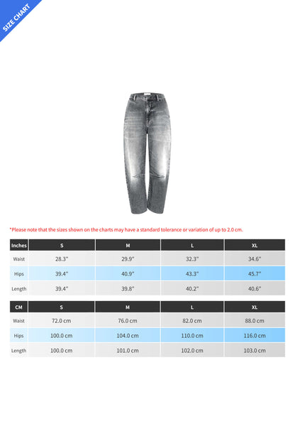 Washed Denim Mid Rise Pocket Jeans