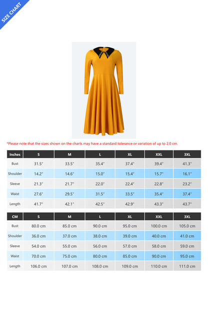 Solid Color Long Sleeve Lapel Elegant Dress