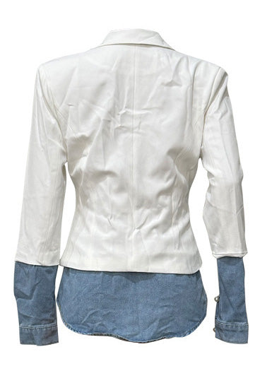 Patchwork Denim Blazer