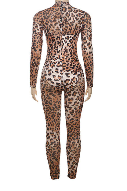Mesh Leopard Jumpsuit