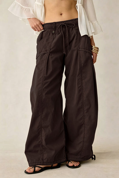 Wide Leg Drawstring Parachute Pant