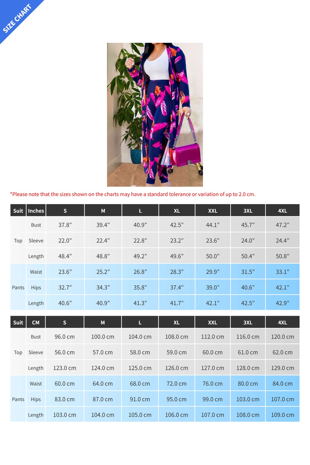 Printed Pants with Long Cardigan Set