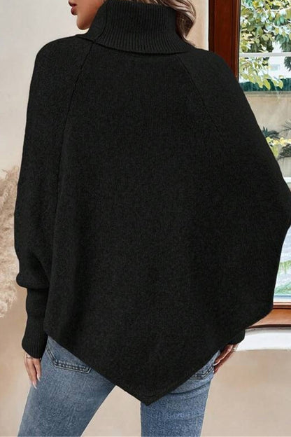 Cape Sweater with Turtleneck