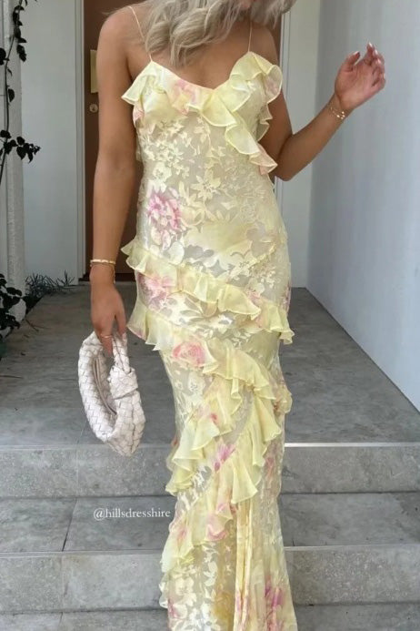 Floral Chiffon Maxi Dress