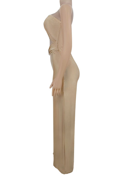 Cutout Bandeau Wide-Leg Jumpsuit