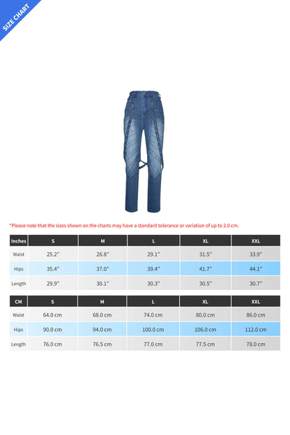 High Waist Metallic Studded Denim Jeans