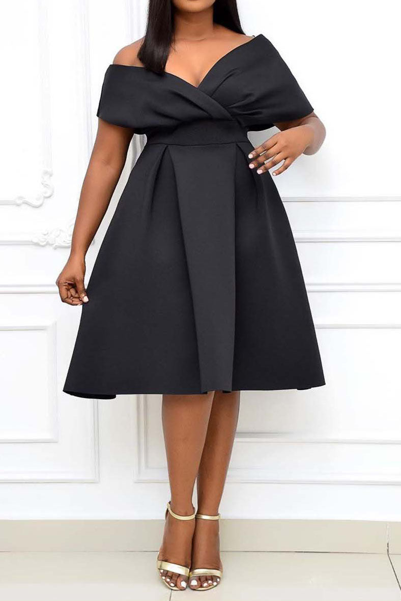 Fallen Shoulder Midi Dress
