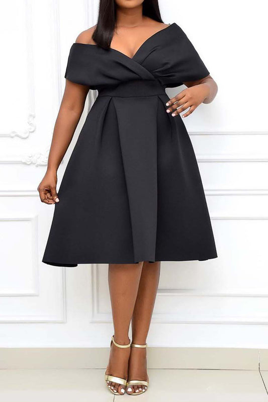 Fallen Shoulder Midi Dress
