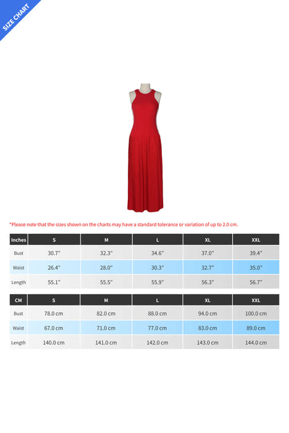 Sporty Contrast-Stripe Pleated Maxi Dress