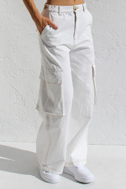 Multi Pocket Cargo Style Women’s Denim Pants